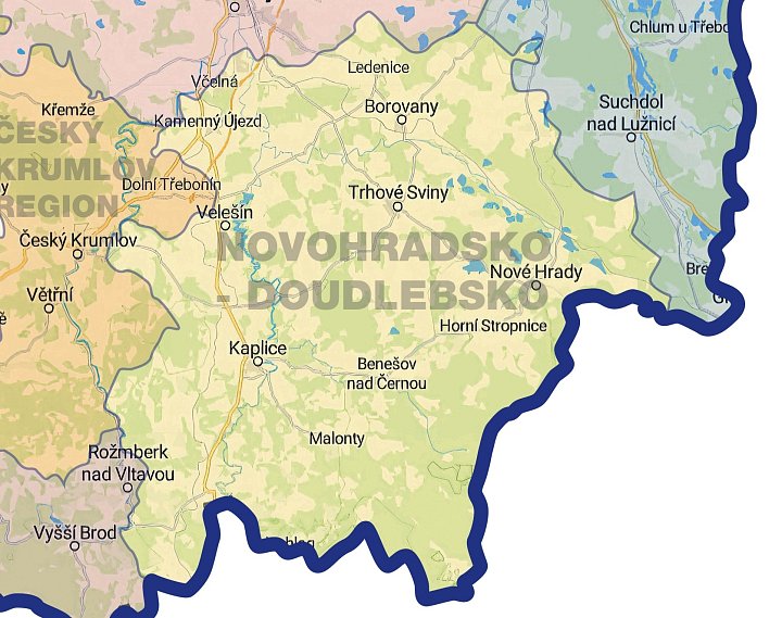 Mapa Novohradsko-Doudlebsko
