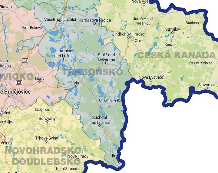 Mapa Třeboňsko